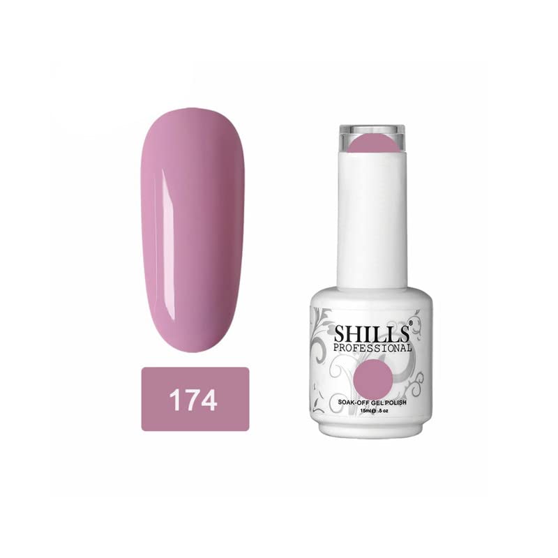 Image of SHILLS PROFESSIONAL UV /LED Soak Off Gel Polish (Gel Nail Polish) Nail Art Nail Polish Color Shade 174, Glossy Finish, 15ml