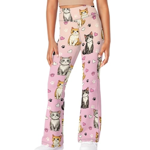Image of Girls Flare Leggings Cute Bell Bottoms for Teen Girls Wide Leg Sweatpants for 5-14 T