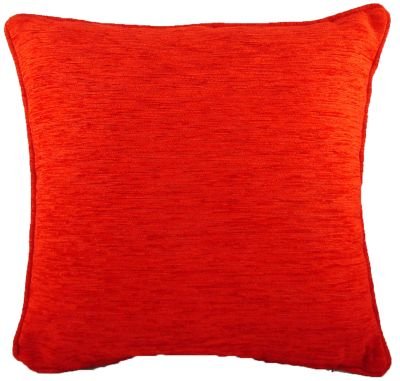 Coussin chenille rouge Savannah Evans Lichfield finition passepoil premium
