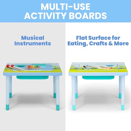 Bluey Compact Play & Learn Sensory Table – Includes Musical Instruments - Use as Sand Table/Sensory Table/Activity Table/Montessori Toy, Blue image 3