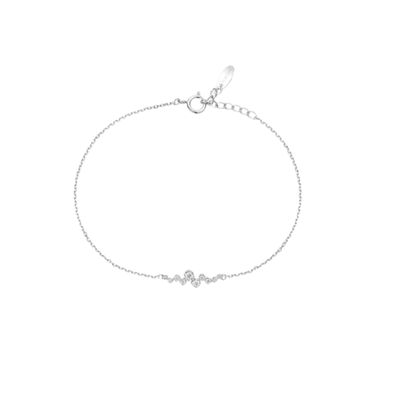Armbänder Damen Elegant, Trauzeugin Armband Eingelegt mit Diamanten Von 0,09 ct Weißgold