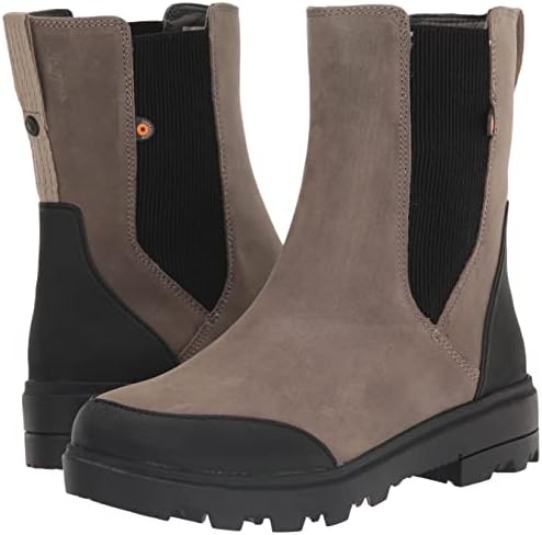 Bogs Womens Holly Tall Chelsea Leather Boot Rain, Taupe, 6 | Image 6