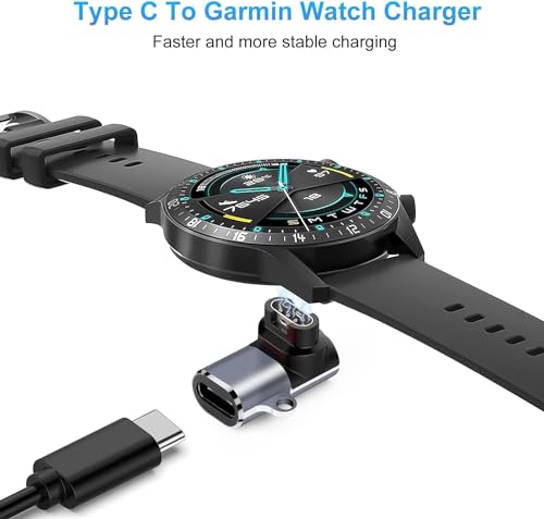 Image of Tobo USB C Watch 90 Angle Adapter Connector, Type C to Charging Right Angle Converter Coupler, for Smartwatch /Bracelet, Blue Gray