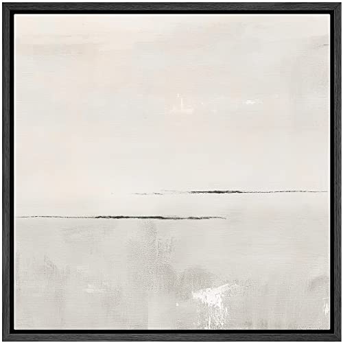 SIGNWIN Framed Canvas Print Wall Art Watercolor Pastel Gray Abstract