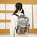 Amazon Basics Transparent School Backpack, With Water-Resistant PVC Plastic Material and Ruggedly Reinforced Shoulder Straps, Clear