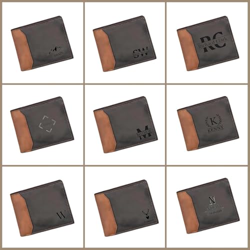 Personalized Leather Wallet for Men, Custom Name Text Pattern Engraving Wallets, Birthday, Wedding, Christmas Day, Anniversary, Engagement Gift for Husband, Fiancé, Dad, Son, Boyfriend, Grandfather - Image 6