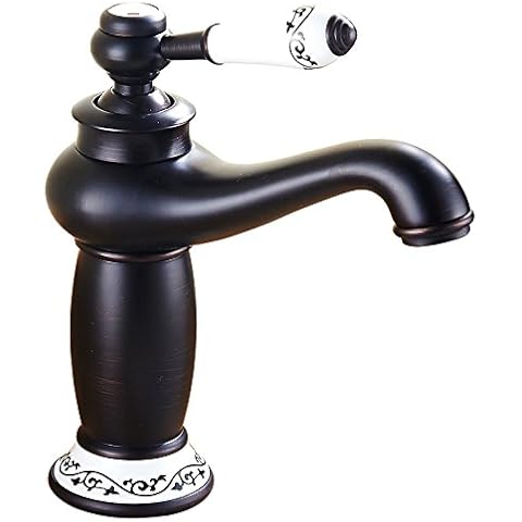 Hiendure® Brass Centerset Ceramic Valve Bathroom Sink Basin Mixer Taps Oil Rubbed Bronze Cover