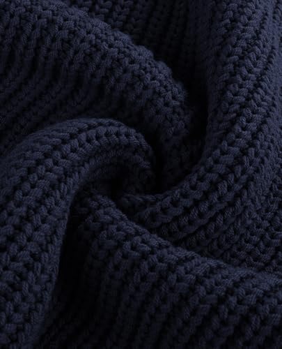 PJ PAUL JONES Men Sweaters Crewneck Knitted Textured Pullovers Casual Navy Blue S