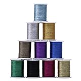 Holibanna 10 Rollen Perlenfaden Schnur 0,3 mm bunte Nylonschnur Seil für DIY Handwerk, Schmuckherstellung, Armband, Halskette, Nähen