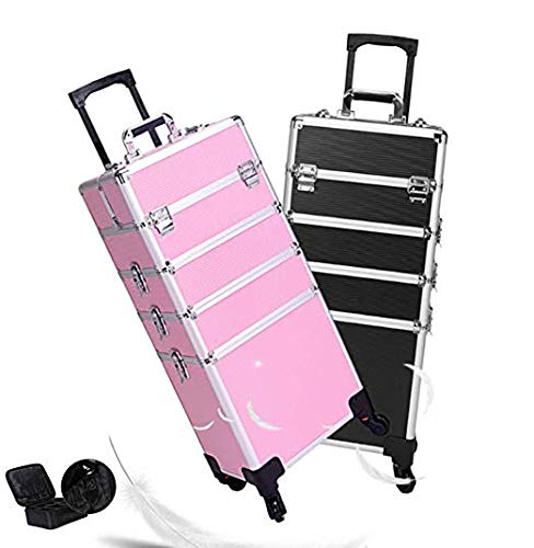 Mallette maquillage trolley grand volume 4 en 1 avec roues amovibles 73cm