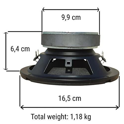 MASTER AUDIO 1 subwoofer MA16W/4+4 16,5 cm 165 mm 6,5 150 watt rms 300 watt max doppelspule 4+4 ohm dual Voice Coil gummiaufhängung, 1 stück