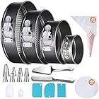 Gymdin 139 Teilig Springform Set - Antihaftbeschichtete, 4 Kuchenform (11/18/23/26cm) + Zubehör zum Dekorieren von Kuchen: Backpapier, Spritzbeutel und Spritztüllen, Teigschaber, Kuchenschneideset