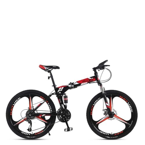 Image of MIRC 24 inch / 26 inch folding mountain bike bicycle 21 speed adult variable speed bicycle male and female students bicycle,Red,L