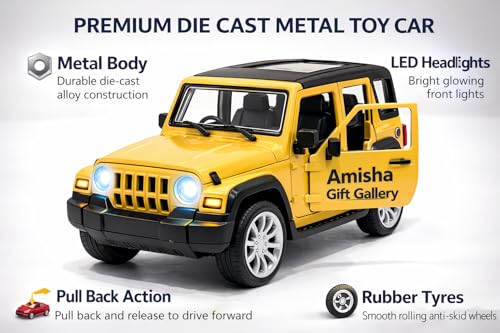Image of Thar Roxx Metal Light and Sound Toys Cars Diecast Toy Car for Kids 1:36 Scale Model Metal Pull Back Sports Car Boys