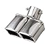 OtpOutopa Dual Exhaust Tips 2.5 inch Inlet, Universal Stainless Exhaust Square Dual Tip Car Exhaust Pipe Modification Tail Throat Tail Pipe Muffler Tip (Curved,Silver)
