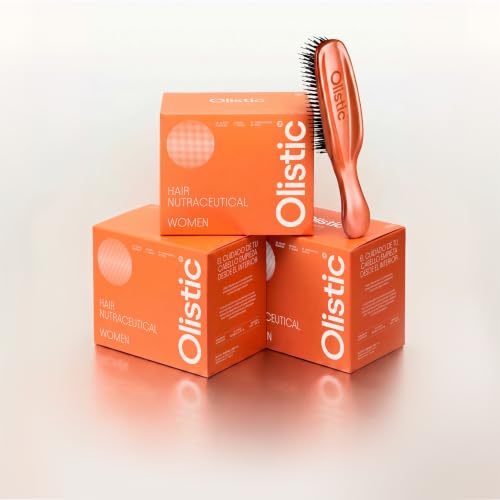Olistic WOMEN - Pack de 3 x 28 Ampollas + Cepillo, Suplemento Anticaída Cabello para Mujer, Fortalece las Fibras Capilares y Ayuda a Prevenir la Caída de Pelo, Natural, Vegano, Sin Gluten