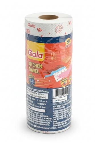 Image of Gala Reusable Kitchen Towel Roll (Anti-Bacterial,80 Washable Wipes per Sheet)