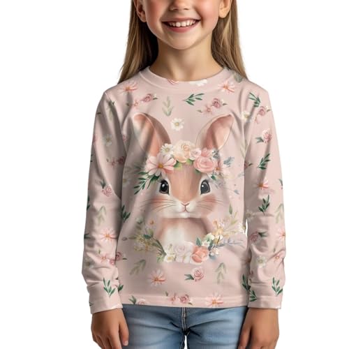 Girls Long Sleeve Tops Kids Crewneck T Shirts Casual Tops Tees for Girls Boys 3-16 Years - Main Image