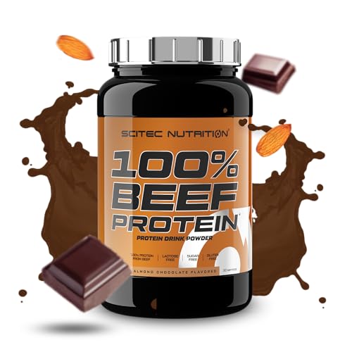Preisvergleich Produktbild Scitec Nutrition 100% Beef Protein, Aromatisiertes Protein Getränkepulver, Laktosefrei, Zuckerfrei, Glutenfrei, 900 g, Mandelschokolade