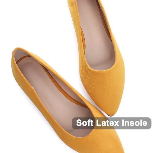 Image of Dear Time Women's Pointed Toe Ballet Flats Simple Casual Office Work Flats Slip-on Comfortable Shoes