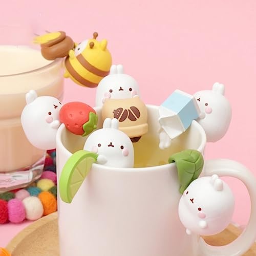 MOLANG Kaninchen Korea Tasse Ornamente Spielzeug Mystery Box Spielzeug Blind Box Niedliche Sammelfigur Action-Modell Mädchen Geburtstag Überraschung Blindtaschen Zimmer Desktop Dekoration (1 Pack)