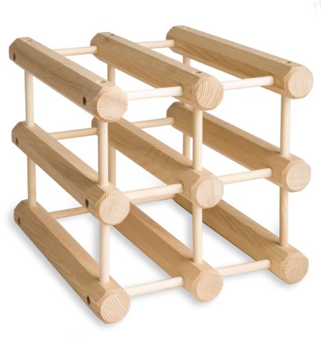 J.K. Adams Ash Wood 12-Bottle Wine Rack, Oak Stain