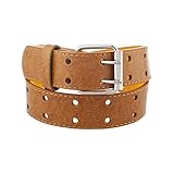 Kids Two-Hole Belt Faux Leather - Available from Small to Extra Large (Tan, Small)