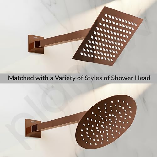 Image of Plantex 12-Inch Shower Arm for Overhead Shower /Stainless Steel Shower Pipe /Wall Mount Bathroom Fitting with -Inch Thread - Pack of 1 (Rose Gold)