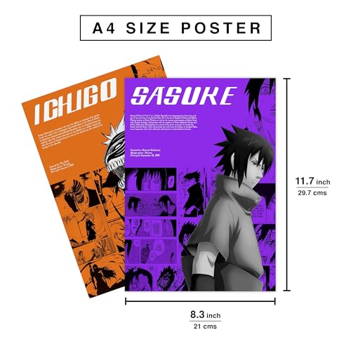 Image of CodersParadise Paper Pack Of 6 - Anime Wall Posters 8X12 Inch (A4 Size) Included Glue Dots Wall Decor Posters Wall Art