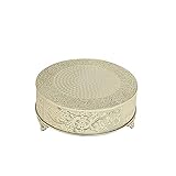 BalsaCircle 14-Inch wide Gold Round Embossed Cake Stand Riser Wedding Birthday Party Dessert Display Pedestal Centerpiece Wholesale