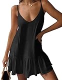 OLYCN Women Summer Spaghetti Strap Bathing Suit Cover Ups V Neck Sleeveless Swimsuit Coverups Casual