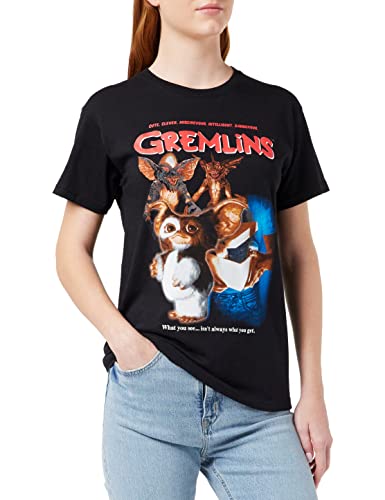 Heroes Inc. Gremlins - Camiseta Negra Original 100% Producto Oficial Homeage Style Film Cult para Hombre Negro L