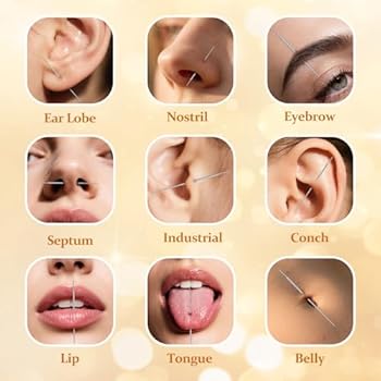 Chriscoco 14g 16g 18g 20g Piercing Kit Piercing Taper Ball Grabber Tool Om Sieraden Te Verwisselen Roestvrijstalen Platte Achterkant Oorbel Labret Kraakbeenpiercings Stretching Kit Voor Oor Neus Lip