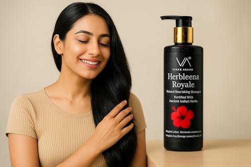 Image of Herbleena Royale Natural Nourishing Shampoo by VA (VIKKE ANAND) | Damage Control Features | Sulphate & Paraben Free | Fortified With Indian Herbs | 250ml (buy 1 get1 free)