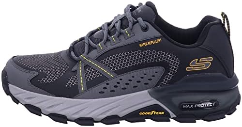 Skechers Men's Max Protect Lace-up Sneaker Oxford, Black/Charcoal, 7 | Image 1