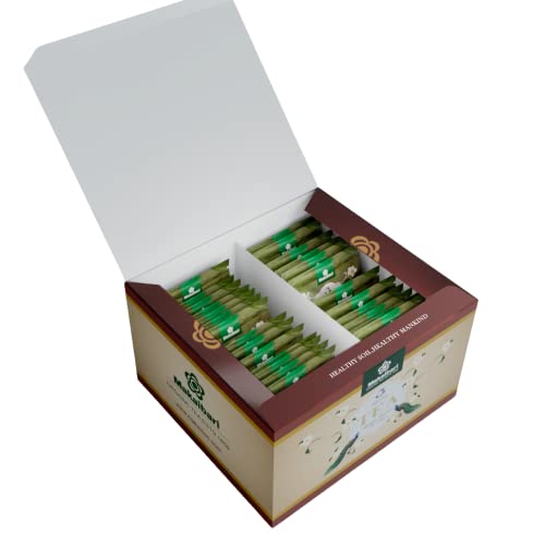 Image of Makaibari Biodegradable Organic Fuso Pyramid Tea Bag Dargeeling Green Organic | USDA Certified Premium Green Tea | Anti-Oxidants, Immunity Booster | 100% Organic | 50 Tea bags |