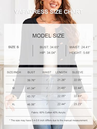 Image of Women's Casual Cardigan Sweaters Open Front Long Sleeve Button Down Crew Neck Knit Jackets with Pockets