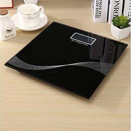 Prisha Mart P13 Electronic Thick Tempered Glass Lcd Display Digital Personal Bathroom Health Body Weighing Scales (Black)