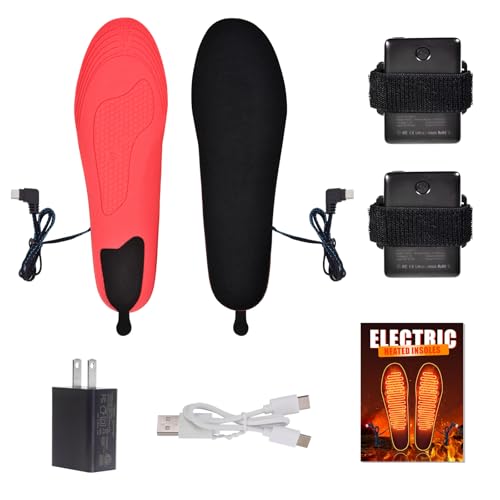 Rechargeable Heated Insoles with App Control for Men and Women - 5000 mAh Battery, 4 Heat Settings