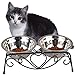Pesoncarl Raised Dog Bowls, Stainless Steel Anti-Tipping Stable Double Cat Bowl, Retro Elevated Pet Feeder to Protect Your Pet's Cervical Spine, Bowls