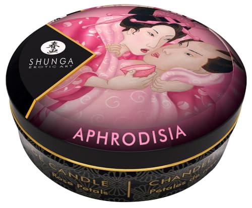 Massagekerze Shunga Aphrodisia mit Rosenblätter Aroma