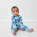 Little Sleepies Pajamas for Baby Boys & Girls, Viscose from Bamboo Baby Pajamas, Snug Sleeper, Toddler PJs, 2-Way Zipper, Blue Cookies & Milk, 3-6M