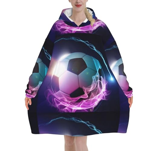 Sweat à capuche couverture foot en flanelle unisexe plaid à manches