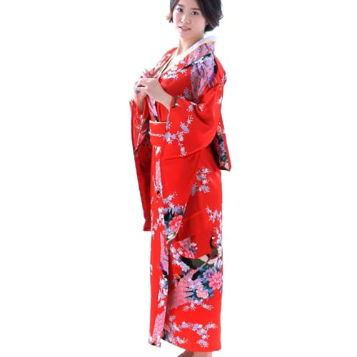 [RONGUI] 和装 コスプレ レディース 着物 日本 お土産 外国人 和服 アニメ 衣装 着物ドレス kimono (赤（red）) - RONGUI - 商品画像
