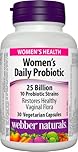 Webber Naturals Probiotic Women’s Daily, 25 Billion Active Cells per Capsule, 10 Probiotic Strains, 30 Capsules, Helps Restore Healthy Vaginal Flora, Vegan