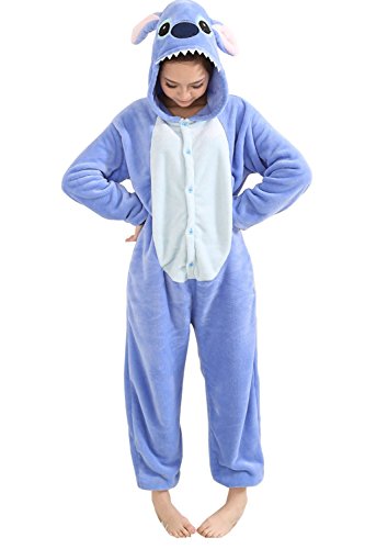 Prferhouse Unisex Adult Pajamas Costume One Piece Flannel Halloween Cosplay Hooded Jumpsuit