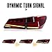 HCmotion Tail lights Assembly for 2006-2013 Lexus Sedan IS250/IS350/ISF, Tail Lamp With Start UP Animation DRL light & Sequential Turn Signal, LED Tail Lights Replacement (V2 Red)
