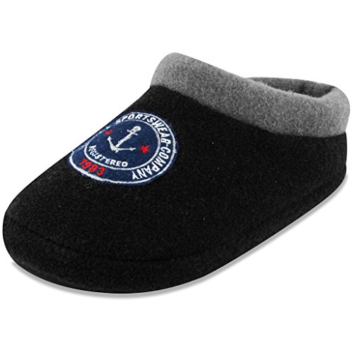 Nautica Kids Sailboard Slippers 1 Black resout le probleme des pieds froids