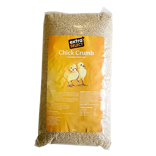 Extra Select Baby Chick Crumb - Complete Chick Feed for Growth Quail Food & Duckling Starter Feed Nutritious Baby Chicken & Hens Corn Crumbs - 2 kg