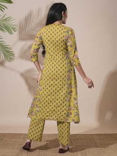 Image of Globus Women Kurta Set (GS572443 Green S)